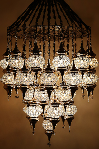 25in1 Luxurious Silver Design Crystal Stony Chandeliers